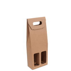 2 Bottle Presentation Box With Window 15x8x34 cm